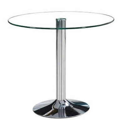 Dante Clear Glass Dining Table With 2 Bucketeer White Chairs