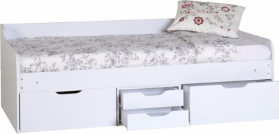 Dante Day Bed in White 3ft Single with slats
