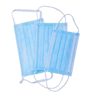 Dapetz Disposable Face Masks 3 Ply Triple Layer Dustproof Mouth Nose Cover Breathable Fluid Resistant 2 PCS