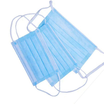 Dapetz Disposable Face Masks 3 Ply Triple Layer Dustproof Mouth Nose Cover Breathable Fluid Resistant 2 PCS