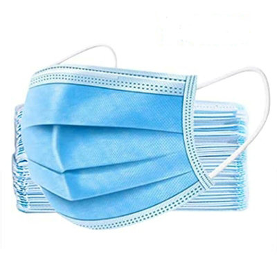 Dapetz Disposable Face Masks 3 Ply Triple Layer Dustproof Mouth Nose Cover Breathable Fluid Resistant 2 PCS