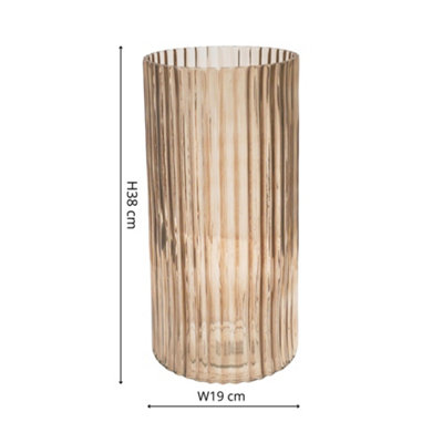 Daphne Ribbed Vase Apricot H38CM D19CM