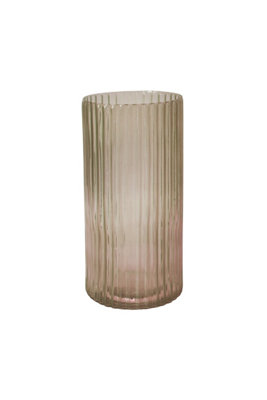 Daphne Ribbed Vase Apricot H38CM D19CM