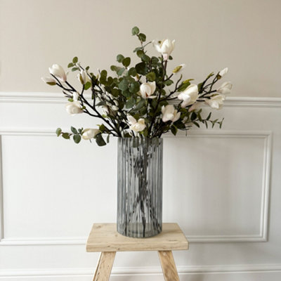 Daphne Ribbed Vase Clear H38CM D19CM