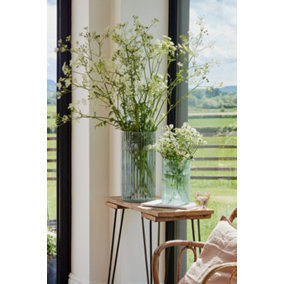 Daphne Ribbed Vase - Glass - L19 x W19 x H38 cm - Clear Grey