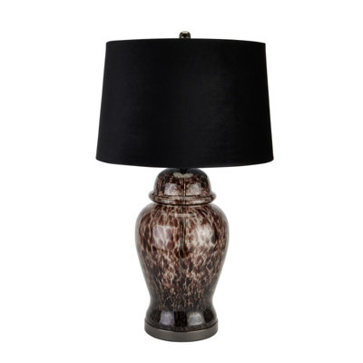 Dapple Acanthus Table Lamp - Glass - L44 x W44 x H76 cm - Black