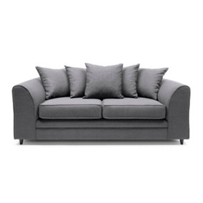 Darcy 3 Seater Sofa in Dark Grey Linen Fabric