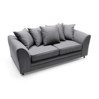 Darcy 3 Seater Sofa in Dark Grey Linen Fabric