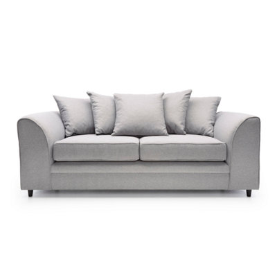 Darcy 3 Seater Sofa in Light Grey Linen Fabric