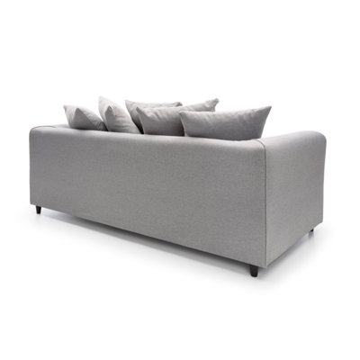 Darcy 3 Seater Sofa in Light Grey Linen Fabric