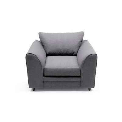 Darcy Armchair in Dark Grey Linen Fabric