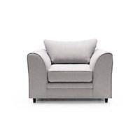 Darcy Armchair in Light Grey Linen Fabric