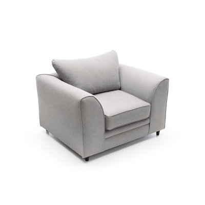 Darcy Armchair in Light Grey Linen Fabric