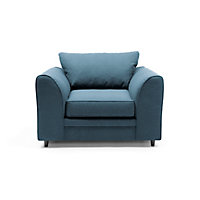 Darcy Armchair in Teal Linen Fabric