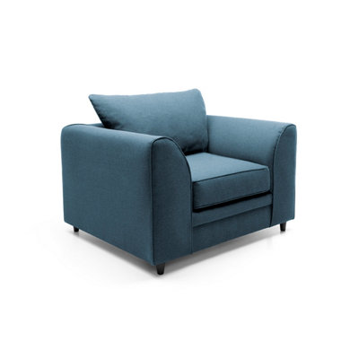Darcy Armchair in Teal Linen Fabric