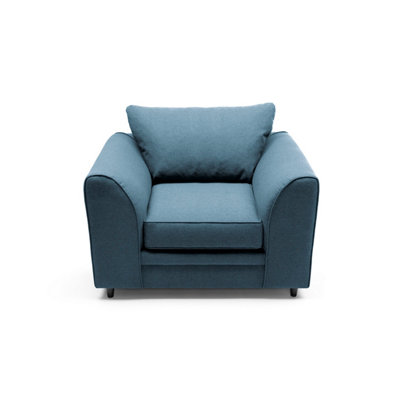 Darcy Armchair in Teal Linen Fabric