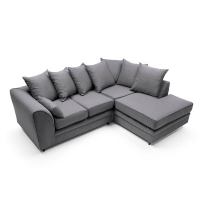 Darcy Corner Sofa Right Facing in Dark Grey Linen Fabric