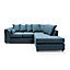 Darcy Corner Sofa Right Facing in Teal Linen Fabric