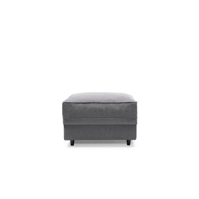 Darcy Footstool in Dark Grey Linen Fabric