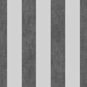 Darcy James Black Stripe Shimmer effect Embossed Wallpaper