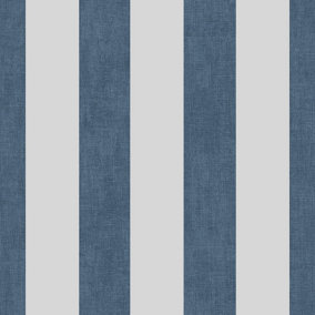Darcy James Blue Stripe Shimmer effect Embossed Wallpaper