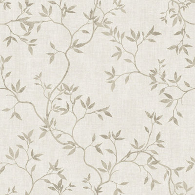 Darcy James Collection Japandi Leaf Wallpaper Cream Muriva 173573