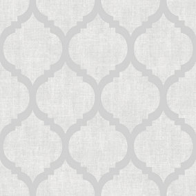 Darcy James Grey Geometric Shimmer effect Embossed Wallpaper