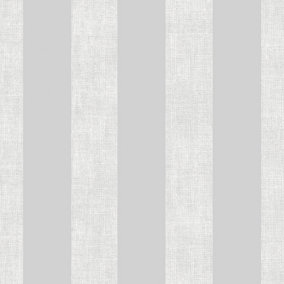 Darcy James Grey Stripe Shimmer effect Embossed Wallpaper