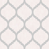 Darcy James Pink Geometric Shimmer effect Embossed Wallpaper