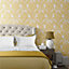 Darcy James Yellow Damask Shimmer effect Embossed Wallpaper
