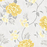 Darcy James Yellow Floral Shimmer effect Embossed Wallpaper