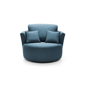 Darcy  Swivel in Teal Linen Fabric