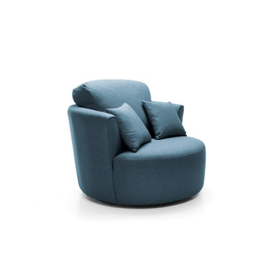 Darcy  Swivel in Teal Linen Fabric