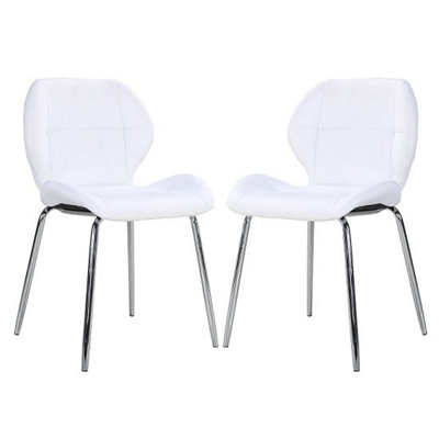 Darcy White Faux Leather Dining Chairs In A Pair