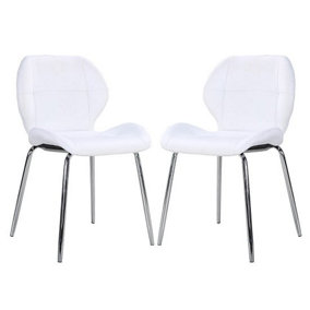 Darcy White Faux Leather Dining Chairs In A Pair
