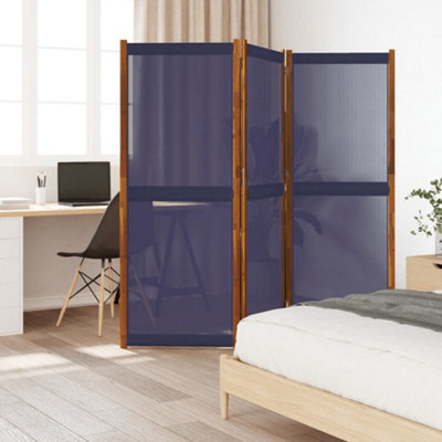 Dark Blue 3 Panel Room Divider 210x180 cm Folding Screen