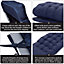 Dark Blue Garden Bench Sun Lounger Chair Seat Pad Cushion L 160 x W 50 cm