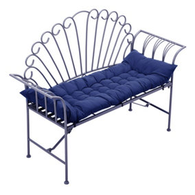 Dark Blue Garden Bench Swing Chair Seat Pad Cushion Sun Lounger Cushion for Indoor Outdoor W 40 cm x L 110 cm