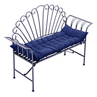 Dark Blue Indoor Outdoor Garden Bench Sun Lounger Swing Chair Seat Pad Cushion W 40 cm x L 110 cm