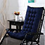 Dark Blue Outdoor Garden Bench Swing Chair Lounge Chair Seat Pad Cushion W 48 cm x L 125 cm