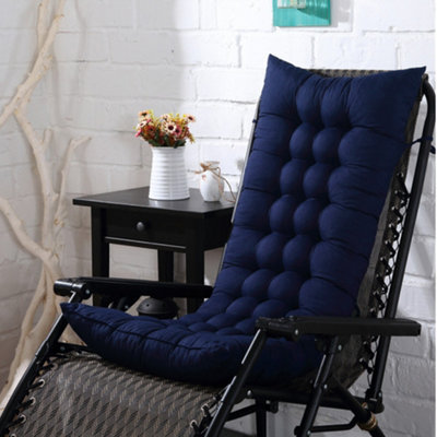 Dark Blue Outdoor Garden Bench Swing Chair Lounge Chair Seat Pad Cushion W 48 cm x L 125 cm