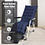 Dark Blue Rectangular Bench Recliner Chair Seat Cushion Outdoor Indoor Padded Garden Seat Pad 160 x 50 cm