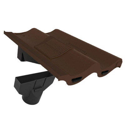 Dark Brown Double Pantile Roof Tile Vent & Adapter, Marley Redland Sandtoft