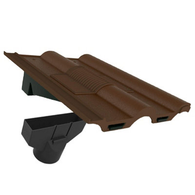 Dark Brown Double Roman Roof Tile Vent & Adapter, Marley Redland Russell Lagan