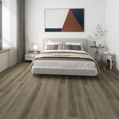 Dark Brown Wood Effect Luxury Vinyl Tile, 2.5mm Matte Luxury Vinyl Tile For Commercial & Residential Use,3.67m² Pack of 16