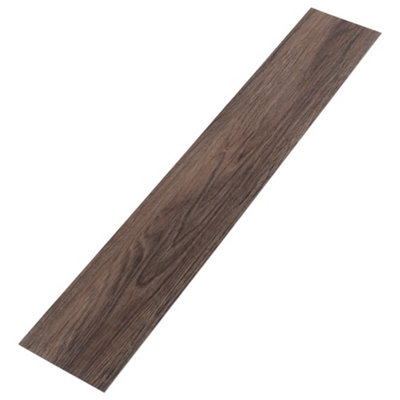 Dark Brown Wood Effect Vinyl Flooring Self Adhesive Floor Plank,5m² Pack of 36