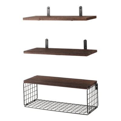 Dark Brown Floating Shelves