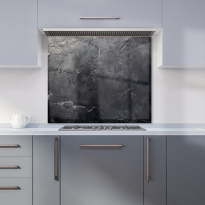 Dark Concrete Effect Premium Glass Kitchen Splashback W700mm x H750mm