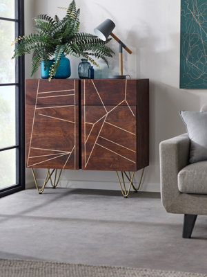 Dark Gold 2 Door Medium Sideboard