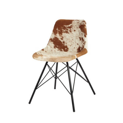 Dark Gold Cowhide Dining Chair (Pack Of 2)